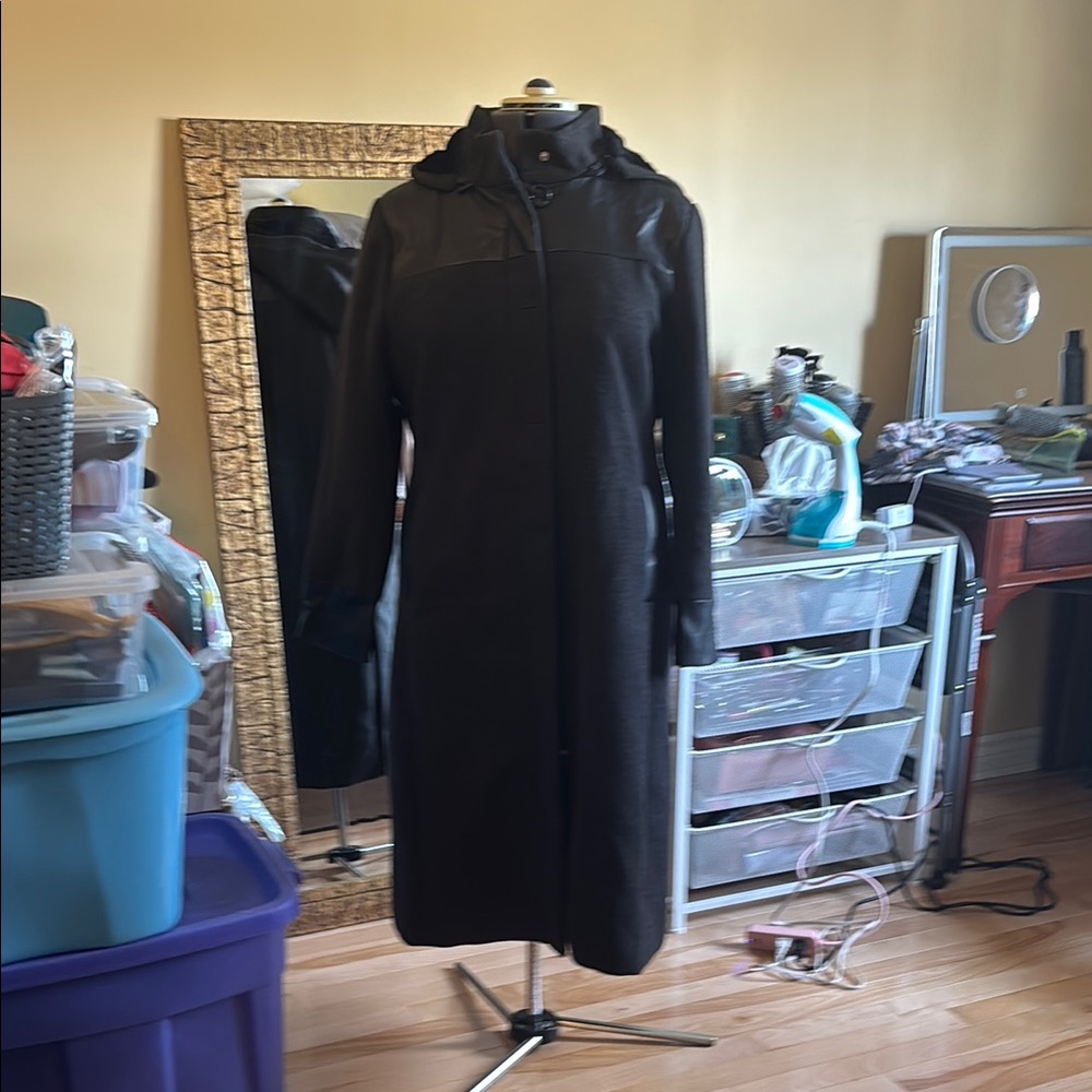 Women's Black Hooded Coat